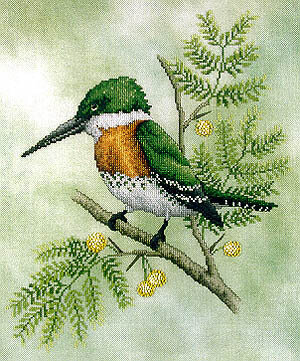 Green Kingfisher - Cross Stitch Pattern