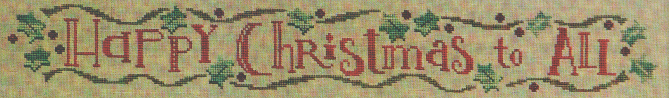 Happy Christmas Row - Cross Stitch Pattern
