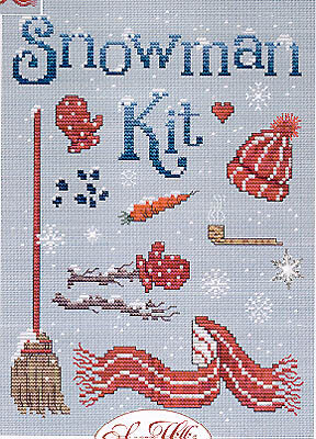 Snowman Kit - Cross Stitch Pattern, zoomed in. Select this picture to zoom back out.