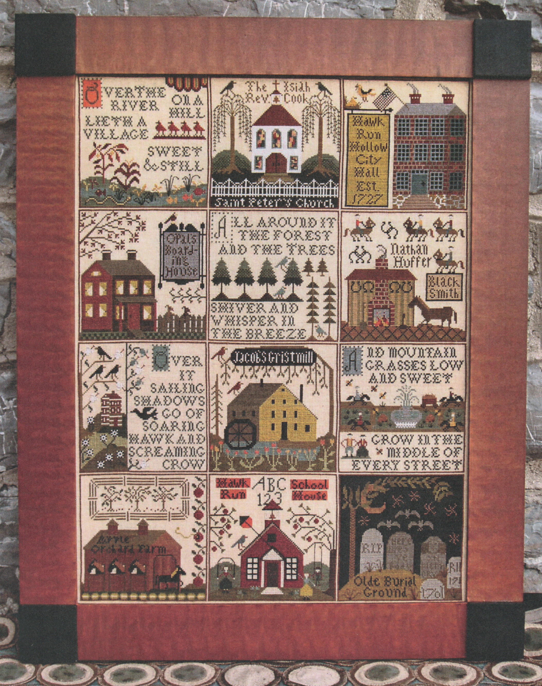 Village Of Hawk Run Hollow, The - Cross Stitch Pattern