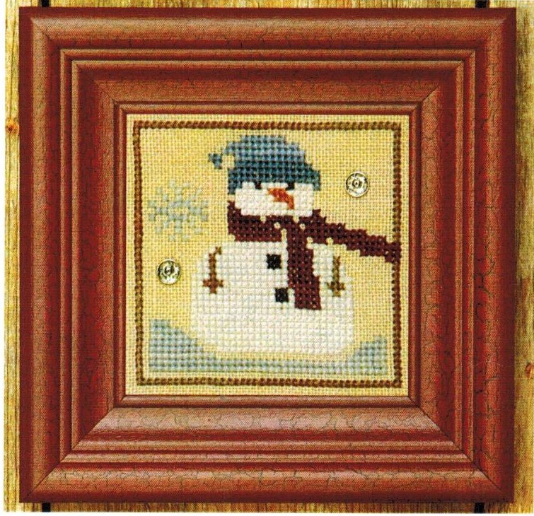Red Thread Snappers Snowman - Christmas Cross Stitch Pattern