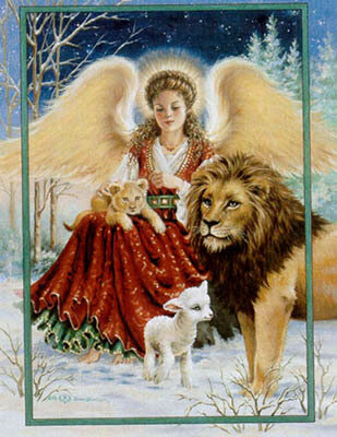 Angel Lion and Lamb - Cross Stitch Pattern