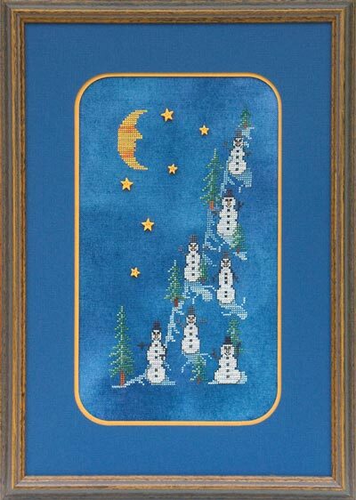 Midnight On Snowman Hill - Cross Stitch Pattern