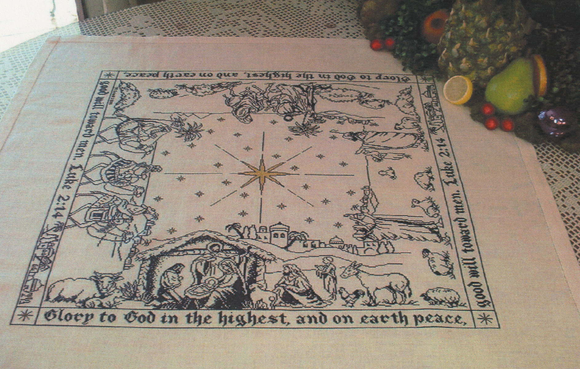 Nativity Story - Square Table Topper - Cross Stitch Pattern