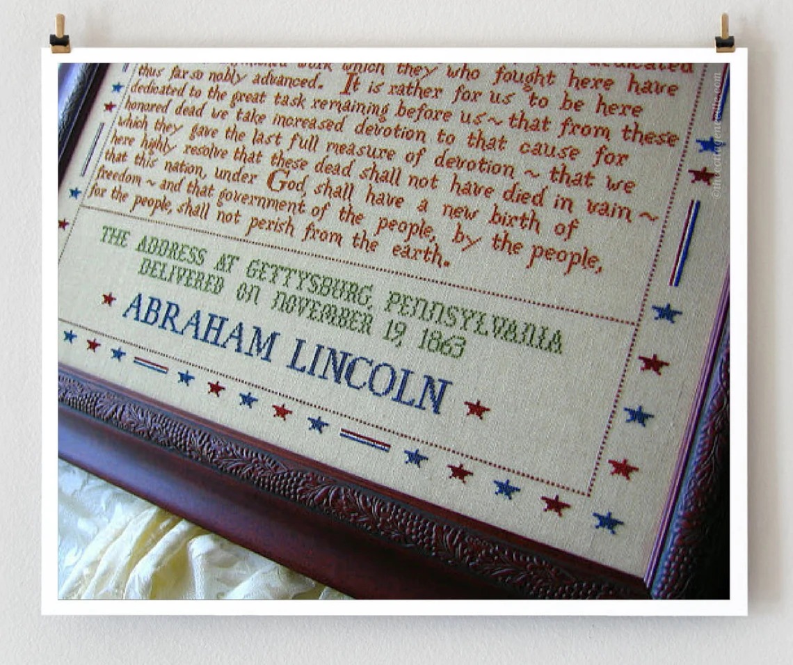 272 Words (Gettysburg Address) - Cross Stitch Pattern
