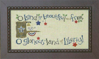 Patriotic Branch - Liberty Squirrel - Cross Stitch Pattern