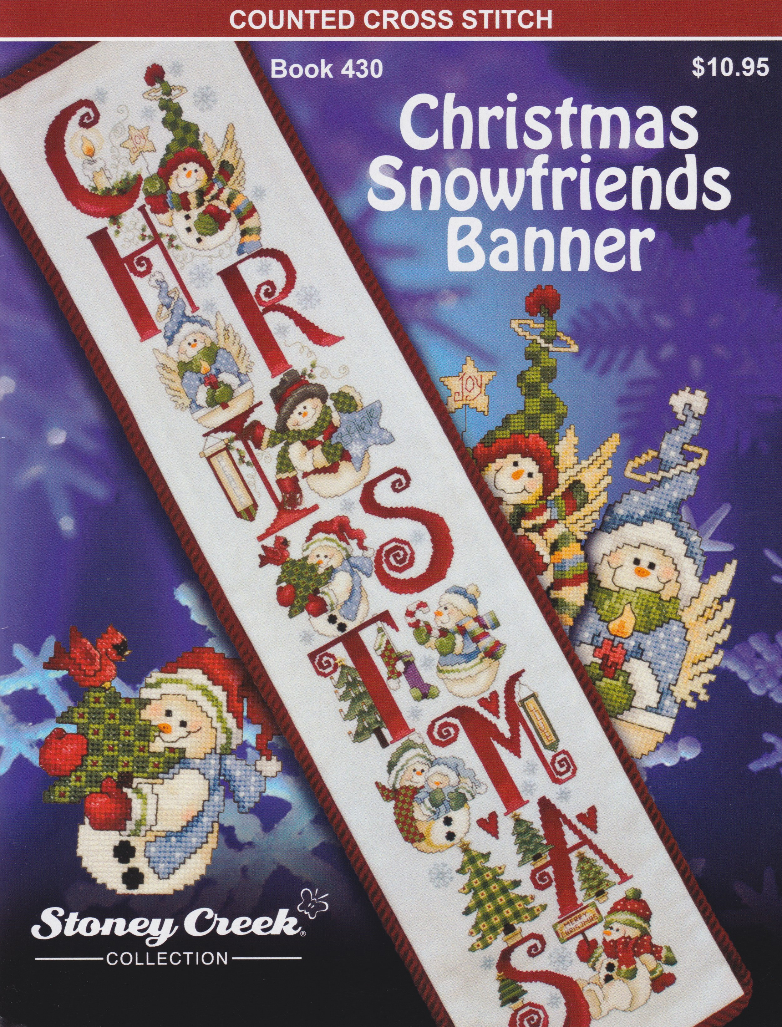 Christmas Snowfriends Banner - Cross Stitch Pattern
