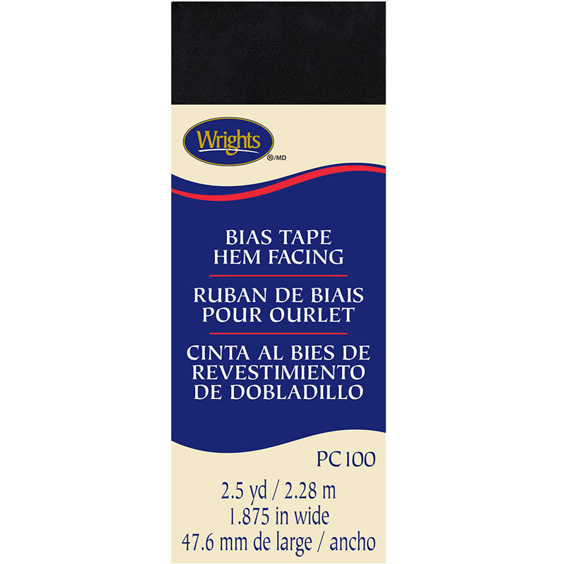 Hem Facing Bias Tape - Black