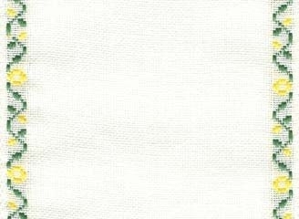 27 Count Ant White/Green & Yellow Linen Banding 4.5x36