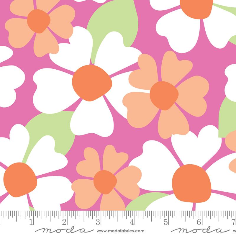 108" Joysome Flower Petunia - Quilt Fabric, zoomed in. Select this picture to zoom back out.