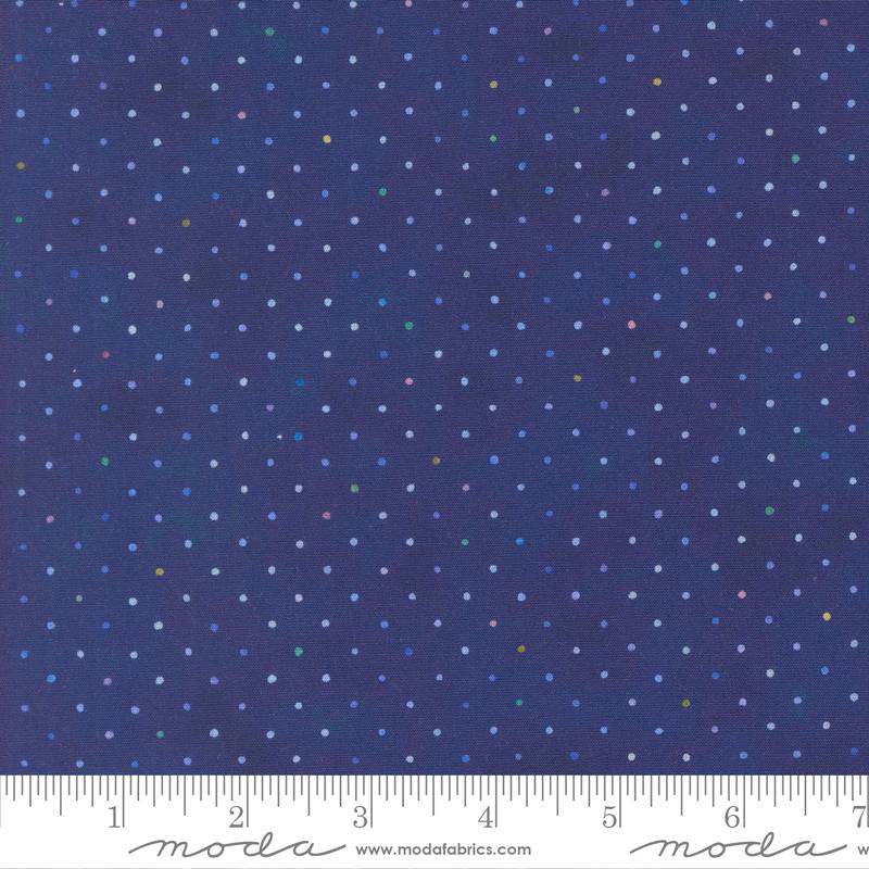 108" Summer Breeze 2027 Dots Royal - Quilt Fabric, zoomed in. Select this picture to zoom back out.