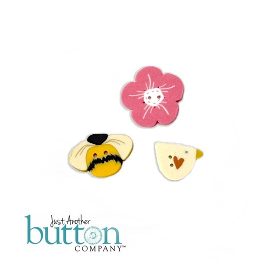 Bee Happy Mini Bag Button Pack, zoomed in. Select this picture to zoom back out.