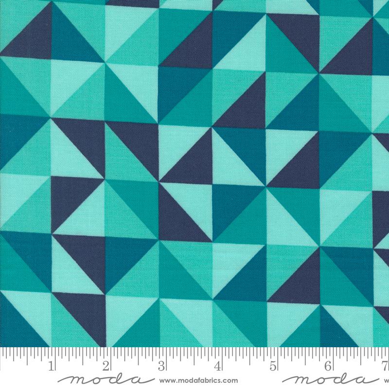 Color Crush Triangle - Turquoise - Quilt Fabric