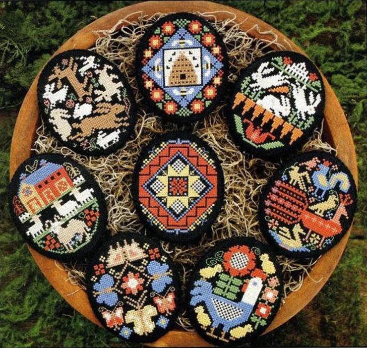Folk Eggs (Book 169) - Cross Stitch Pattern