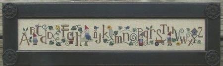 Gnomes in a Garden Row - Cross Stitch Pattern