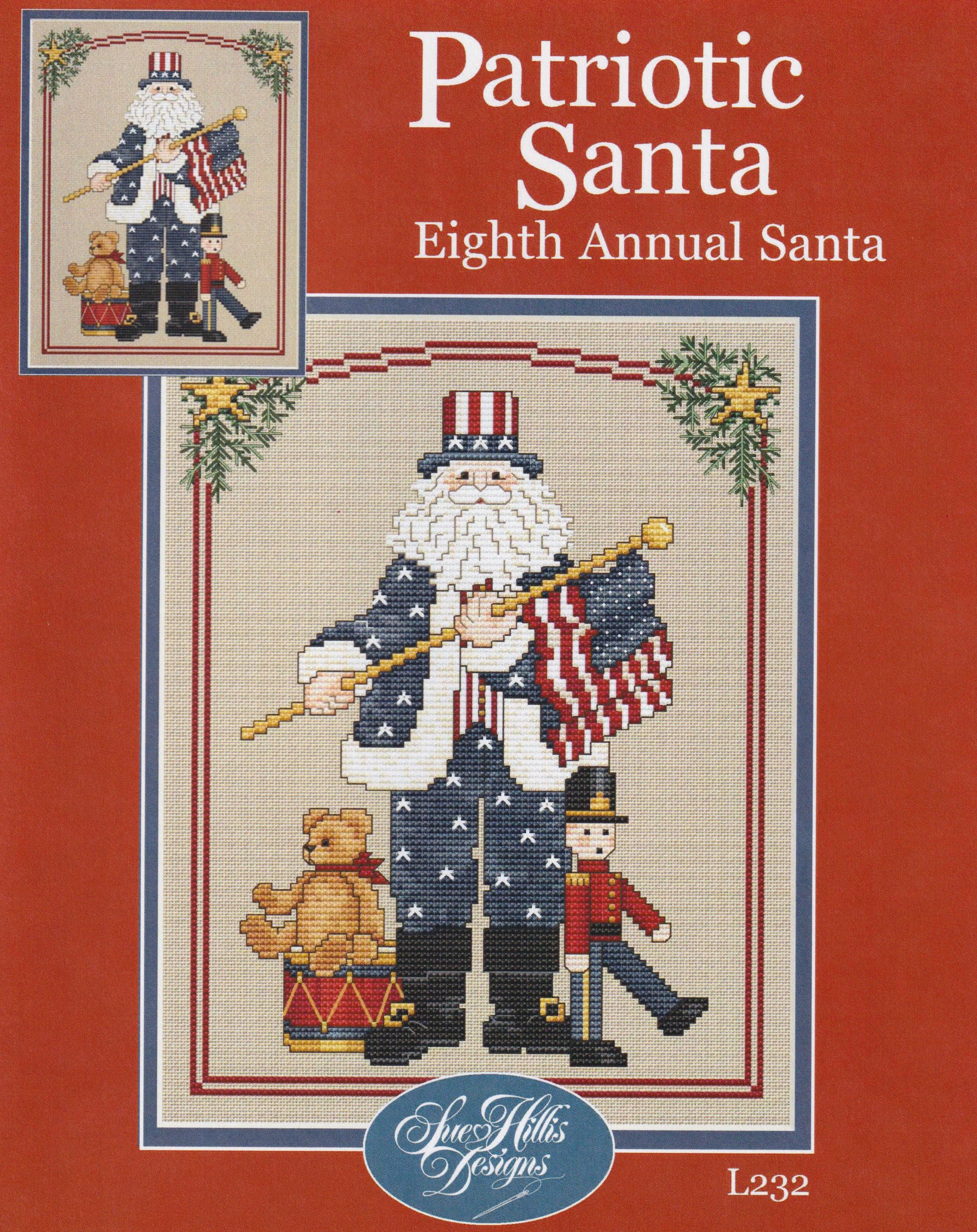 Patriotic Santa - Cross Stitch Pattern
