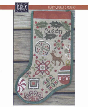 Holly Quaker Stocking - Cross Stitch Pattern