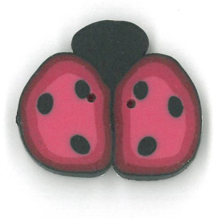 Medium Cranberry Ladybug - Button