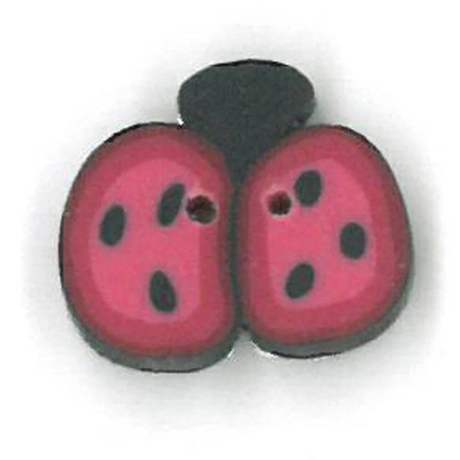 Tiny Cranberry Ladybug - Button