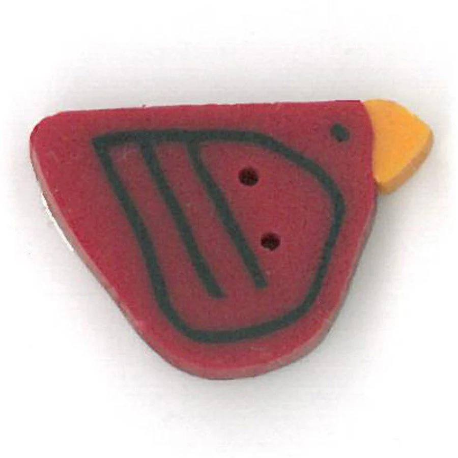 Small Red Bird Button