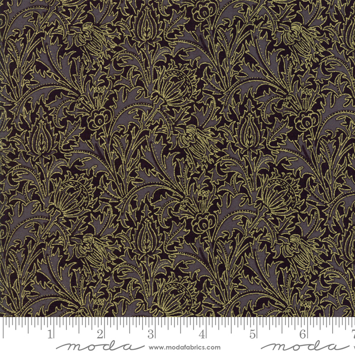 108" Morris Holiday Met Ebony - Quilt Fabric
