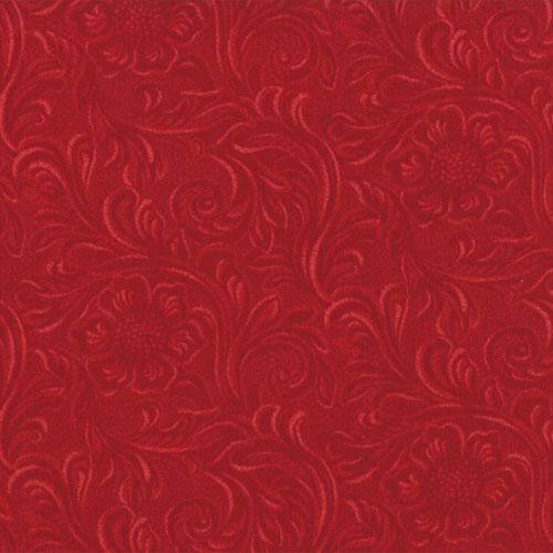 Tooled Leather Red - Sara Khammash Western - Quilt Fabric