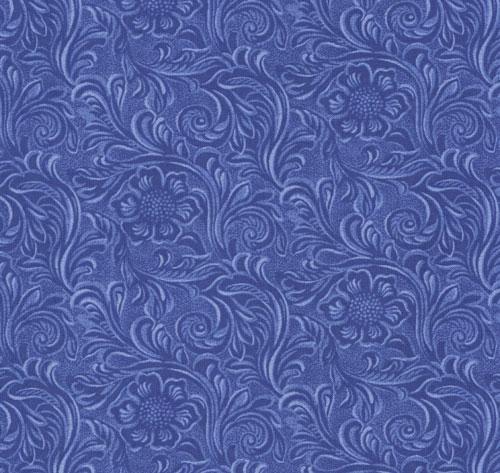 Tooled Leather Blue - Quilt Fabric