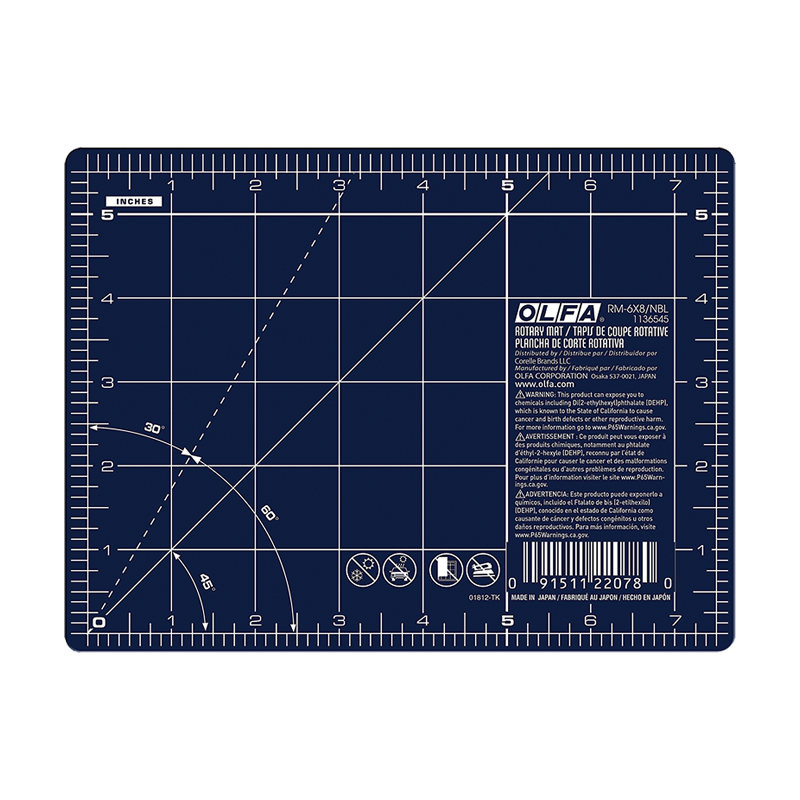 Rotary Cutting Mat Double Side 6"x8" Navy