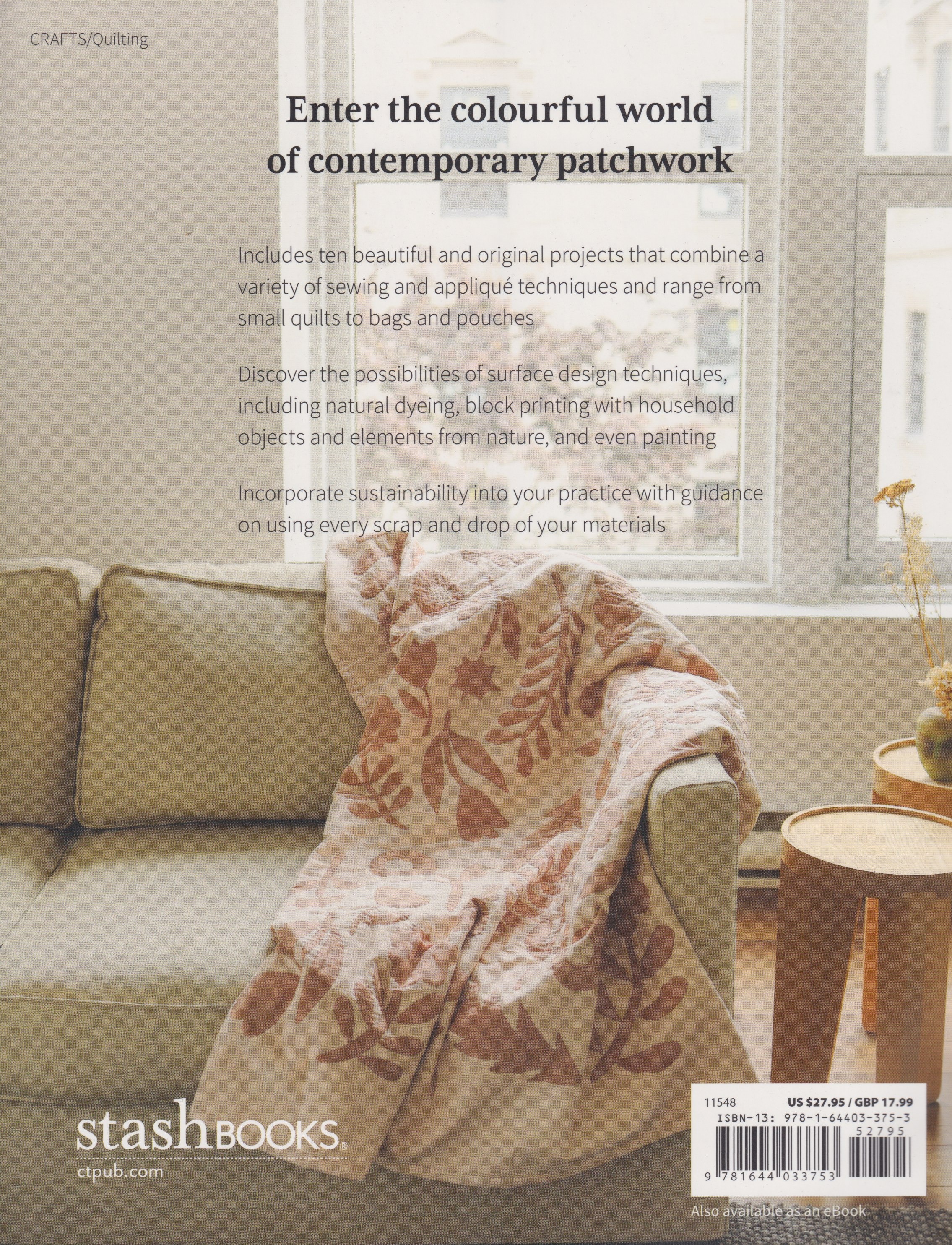 Contemporary Patchwork - Quilt Book, different perspective #1, zoomed in. Select this picture to zoom back out.