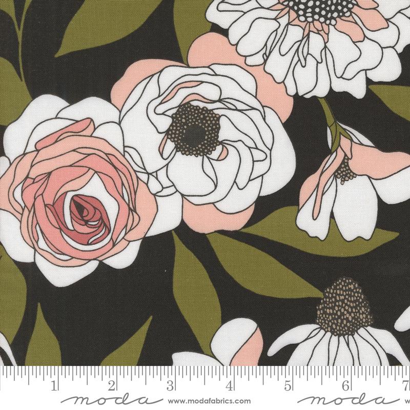 Botany - Cabbage Rose Ink - Quilt Fabric