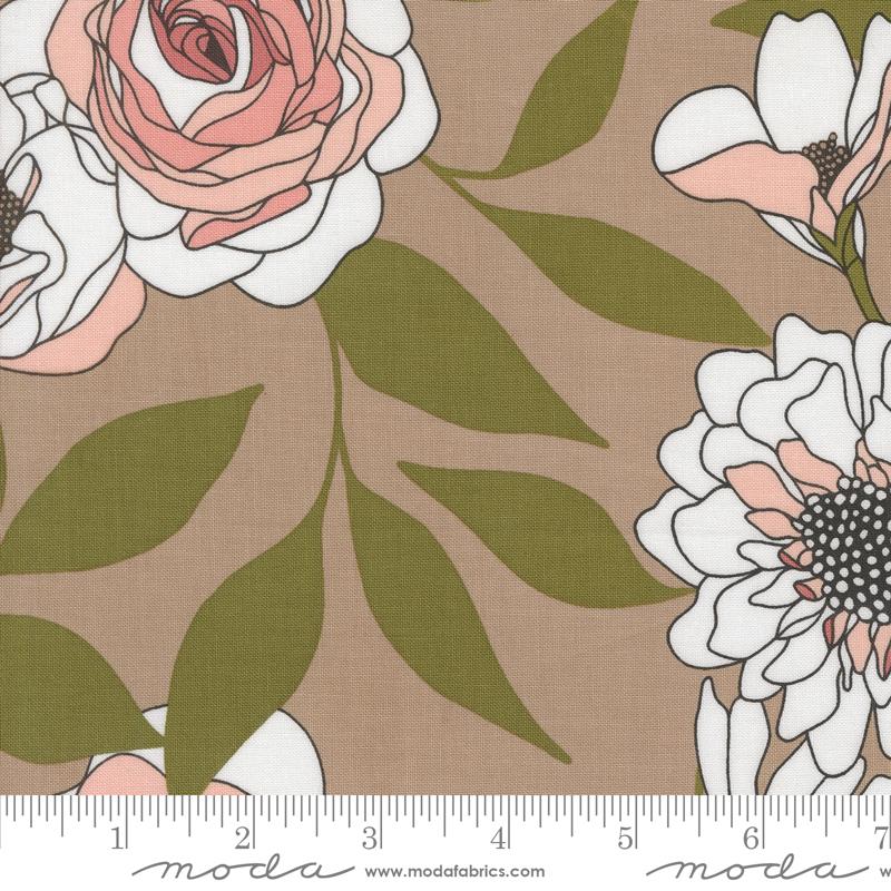Botany - Cabbage Rose Earth - Quilt Fabric