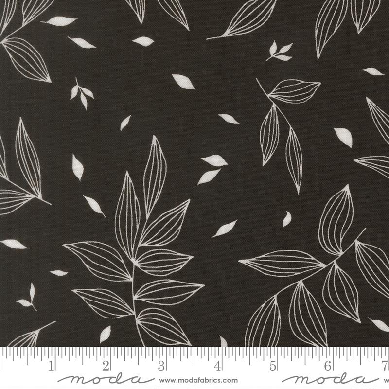 True To Hue Leaf Black As Night - Quilt Fabric
