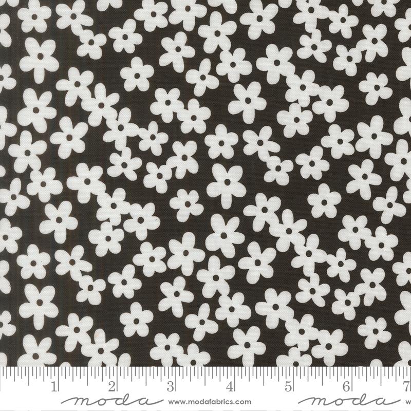 True To Hue Flowers Black As Night - Quilt Fabric