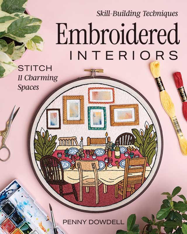 Embroidered Interiors - Embroidery Pattern Book, zoomed in. Select this picture to zoom back out.