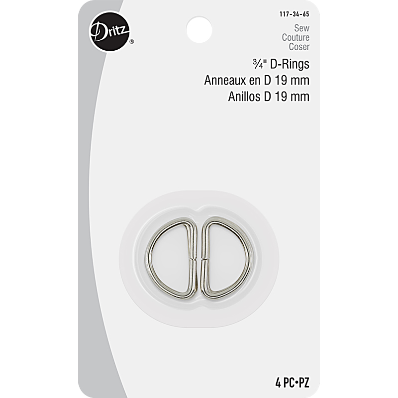 D Rings 3/4" 4ct Nickel
