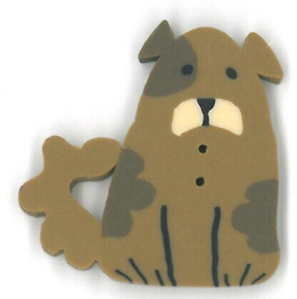 Small Brown Dog - Button