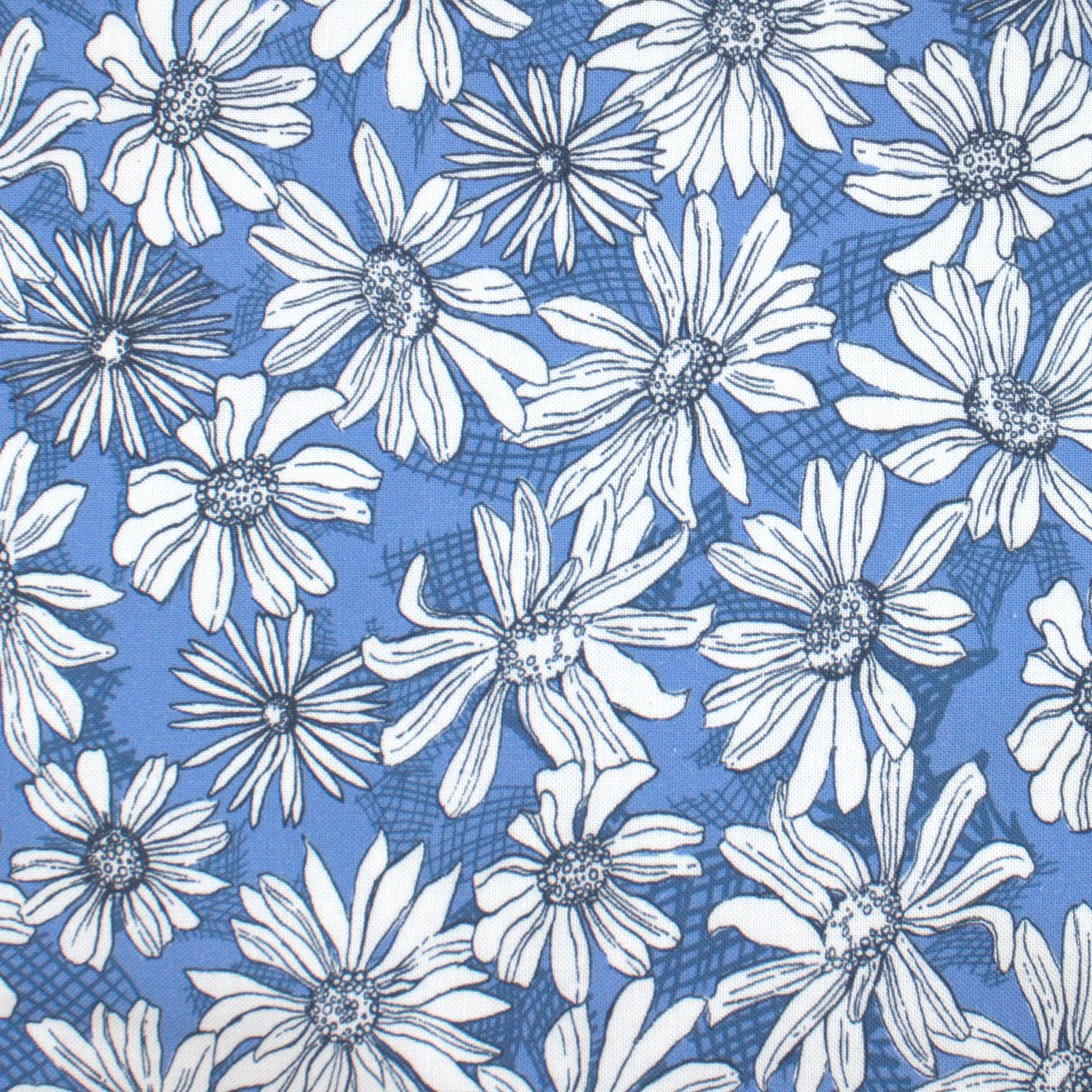 Garden Society Cornflower - Daisy Sketch - Quilt Fabric