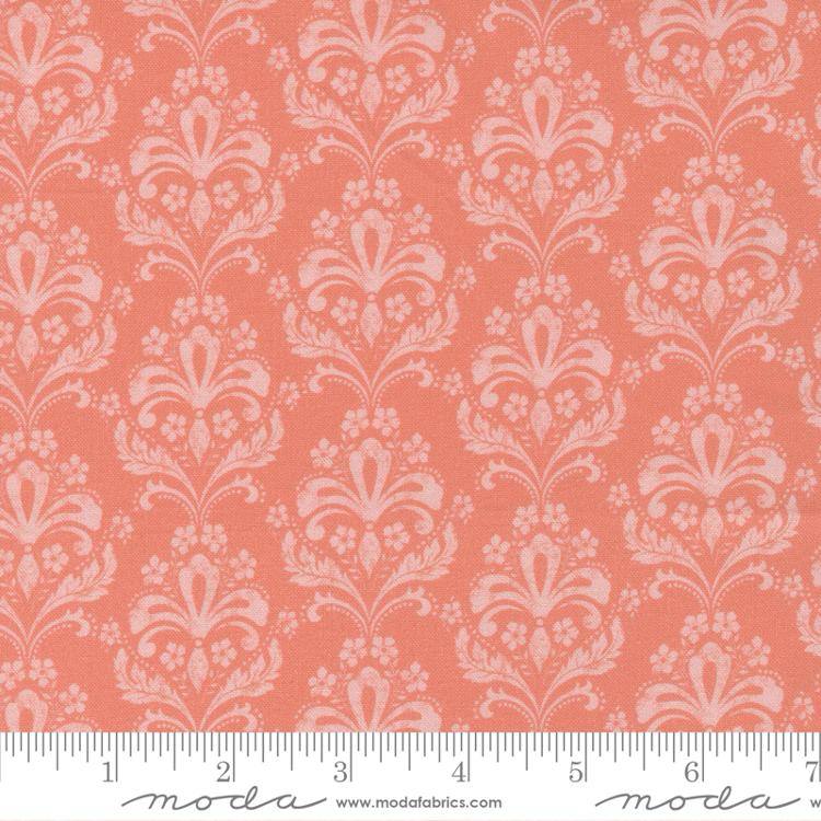 Garden Society Coral - Jardin Damask - Quilt Fabric