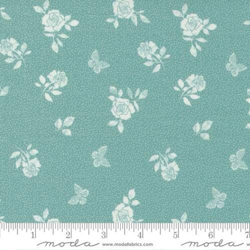 Garden Society Teal - Beach Rose - Quilt Fabric