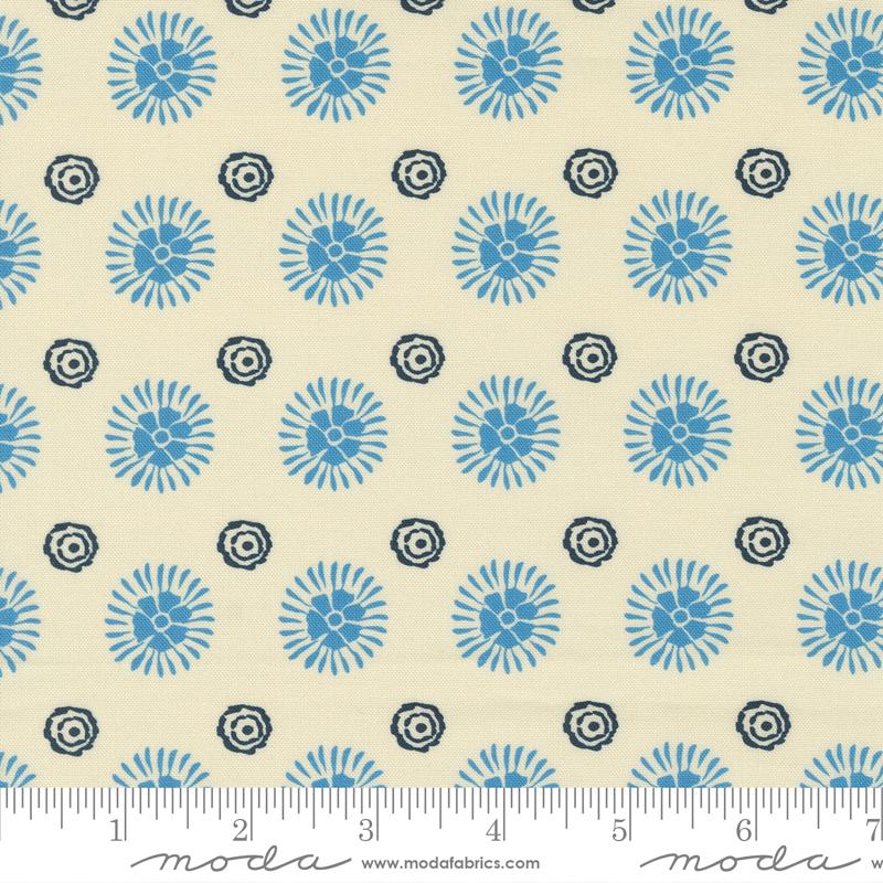 Cadence Dots Cream Cornflower - Dots - Quilt Fabric