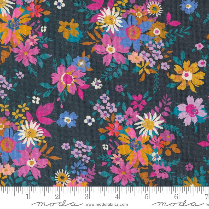 Maeve Violet Navy Blue - Quilt Fabric