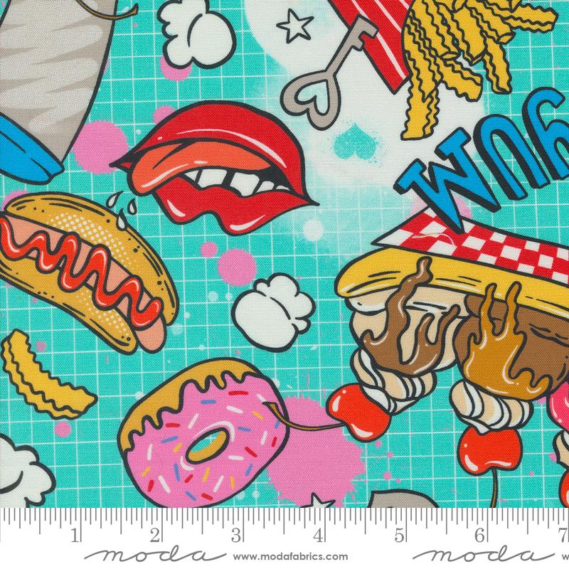 Snack Shack Coated - Blue Raspberry - Quilt Fabric