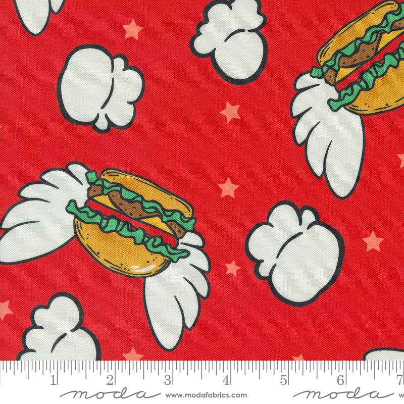 Snack Shack Burger - Ketchup - Quilt Fabric