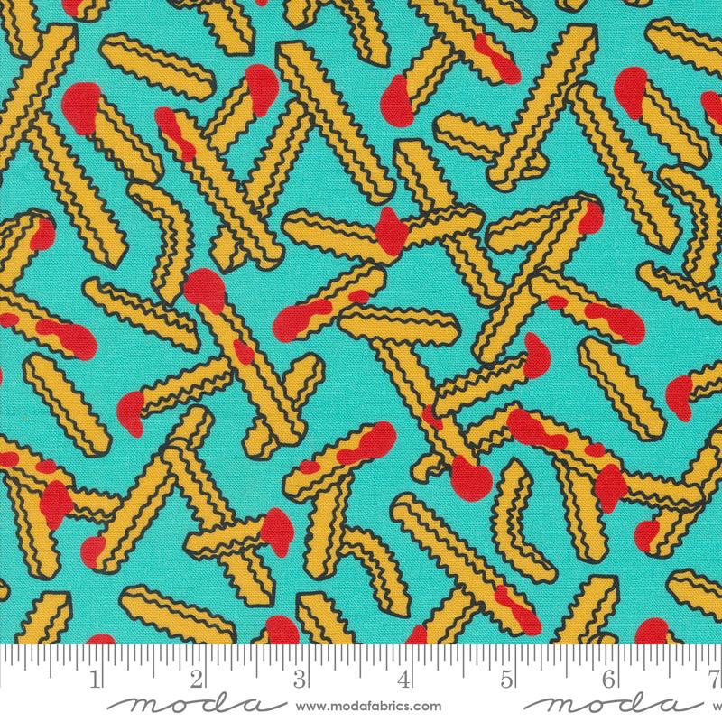 Snack Shack Fries - Blue Razz - Quilt Fabric