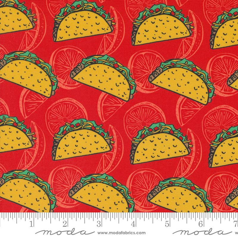 Snack Shack Taco - Ketchup - Quilt Fabric