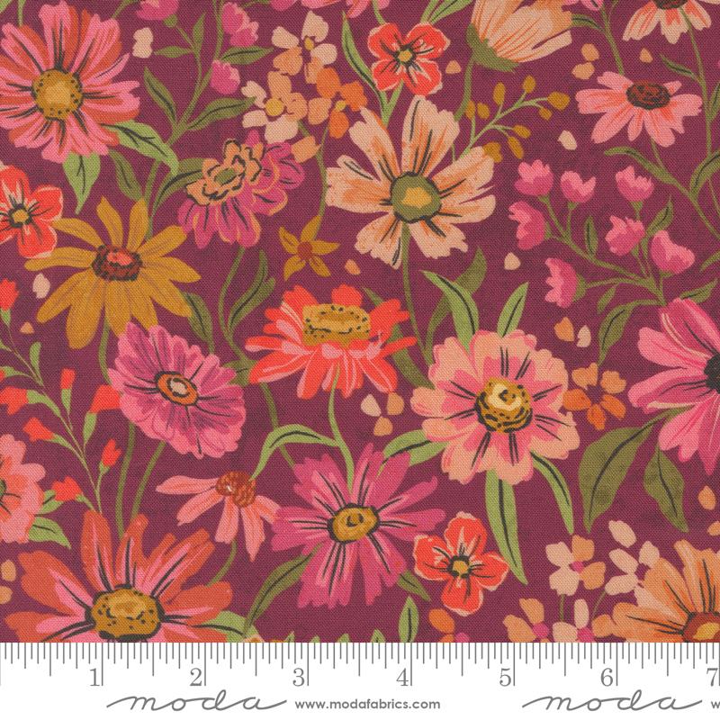 Sagewood Summerfield Rose Wine - Quilt Fabric