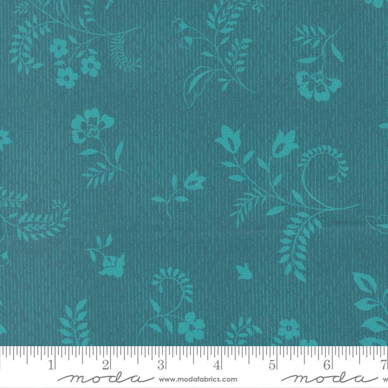 Parlor Boho Flowers Peacock - Quilt Fabric