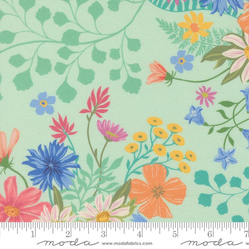 Cannon Beach Flower Aqua - Quilt Fabric