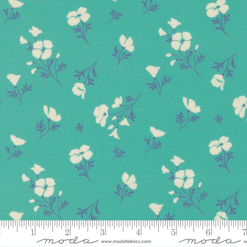 Cannon Beach Floral Turquoise - Quilt Fabric