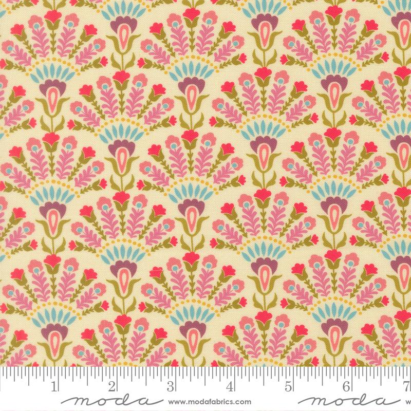 Sitara Opaline Cream - Quilt Fabric, zoomed in. Select this picture to zoom back out.
